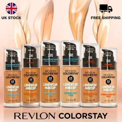 REVLON COLORSTAY FOUNDATION 30ML 24H LONGWEAR MAKEUP NORMAL/DRY&OILY SKIN SHADES