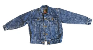 Vintage SIZE 6 Girls Boys Jet Set Classics Royal Label Thick Denim Jacket 1990s - Picture 1 of 12