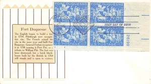 1123 3c FORT DUQUESNE - Von Ohlen Gütesiegel - Plattenblock 4 - Bild 1 von 1