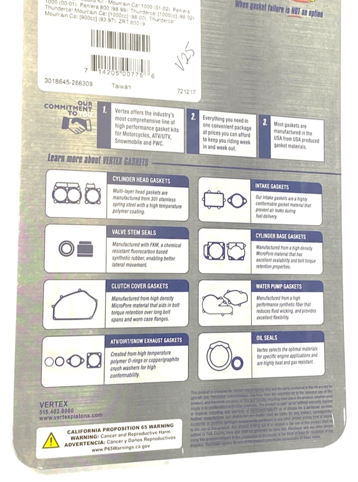 Ремонтный комплект водяного насоса для 1996-1999 годов для Arctic Cat ZRT 800 Vertex - Изображение 1 из 1