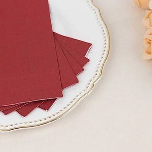 BURGUNDY 50 Soft 2 Ply Dinner Cocktail Paper NAPKINS Party Events Home - Picture 1 of 8