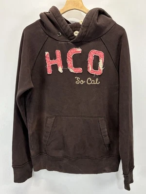Sudadera con Capucha Y2K Hollister De Colección Talla Grande Para Hombre Marrón Chocolate Letras Elevadas  Foto 1 de 4