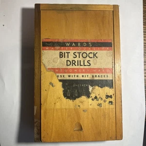 Vintage Wards Master Quality Bit Komplettset in Holzkiste Koffer 9 Teile - Bild 1 von 10