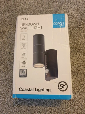 Luz de pared Forum Islay Coastal exterior arriba y abajo con sensor Pir antracita Foto 1 de 3