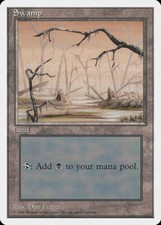 Swamp (B Two Branches) Introductory 4th Edition NM Basic Land CARD ABUGames
