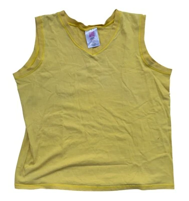 Vintage 90s Hanes Her Way Sleeveless Tank Top Women's Size Medium M Yellow - Image 1 of 4