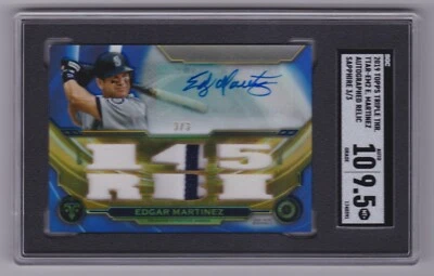 2019 Triple Threads Edgar Martinez Sapphire Auto Relic #TTAR-EM2 3/3 SGC 9.5/10 - Image 1 of 2