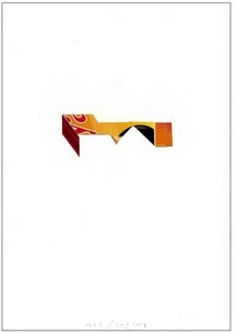 Handsignierte FLUXUS COLLAGE - Bob LENS 1994 UNIKATER SCHNITT - Picture 1 of 1
