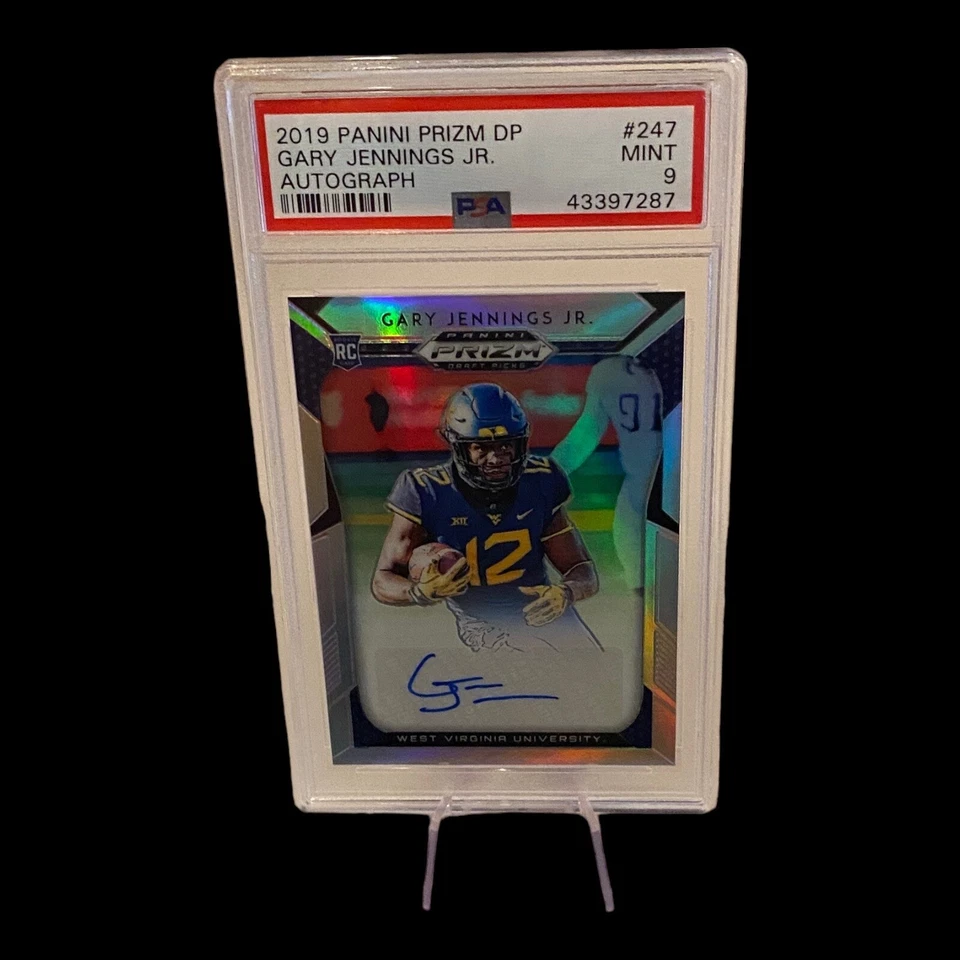 2019 Panini Prizm Draft Picks Auto Prizm Gary Jennings Jr PSA 9 WVU Mountaineer - Image 1 of 2