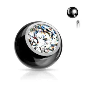 Piercing Bola Circonia Negro 1.2mm - Imagen 1 de 1