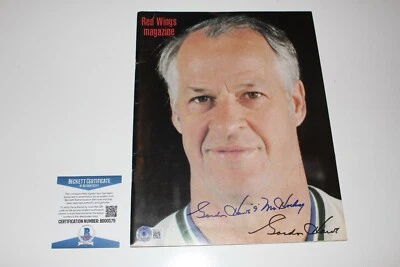 PROGRAMA REVISTA RED WINGS FIRMADO POR GORDIE HOWE CERTIFICADO DE AUTENTICIDAD BECKETT Foto 1 de 2