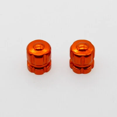 CNC Orange Universal Wheel Tyre Tire Valve Air Dust Cover Caps Alumium 2xpieces Foto 1 de 4