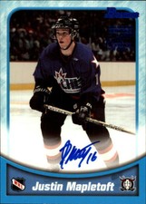 1999 Bowman CHL Autographs #BA8 Justin Mapletoft