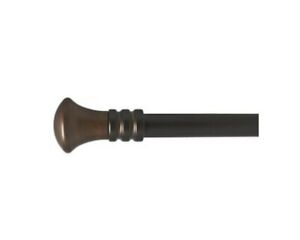 Style Selections, 36"-72" Aged-bronze Steel Single Curtain Rod w Modern Finials