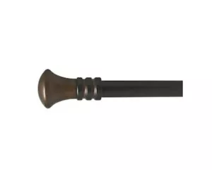 Selecciones de estilo, caña de cortina individual de acero de bronce envejecido de 36""-72"" con finales modernos - Imagen 1 de 4