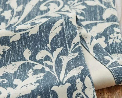 52" x 84" PANELES DE TELA DE DESPLAZAMIENTO FLORAL AZUL MARINO BRONCEADO PARA MANUALIDADES COSTURA ACOLCHADO Foto 1 de 4