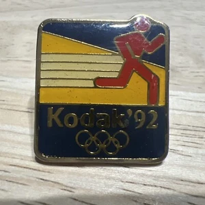 Vintage Goldtone Enamel 1992 Kodak '92 Olympic Track Pin Pinback - Picture 1 of 9
