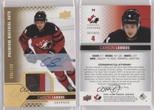 2022 Upper Deck Team Canada Juniors Men's U-20 /199 Carson Lambos #14 Patch Auto