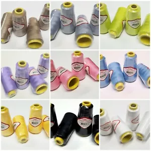 4 BIG SPOOLS SERGER OVERLOCK SERGE SEWING THREAD 2500 YARDS EACH CONE (48 COLORS - Picture 1 of 101