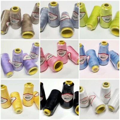 4 BIG SPOOLS SERGER OVERLOCK SERGE SEWING THREAD 2500 YARDS EACH CONE (48 COLORS - Image 1 of 3