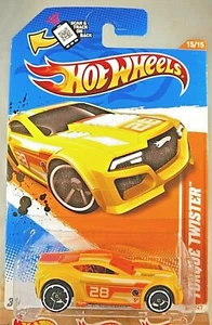 2012 Hot Wheels #80 HW Track Stars 15/15 TORQUE TWISTER Yellow w/Black OH5 Spoke - Picture 1 of 4