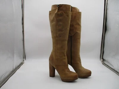 Vera Wang Cuero Marrón Envejecido Alto Grueso Tacón Alto Para Mujer Talla 6.5 M Foto 1 de 4