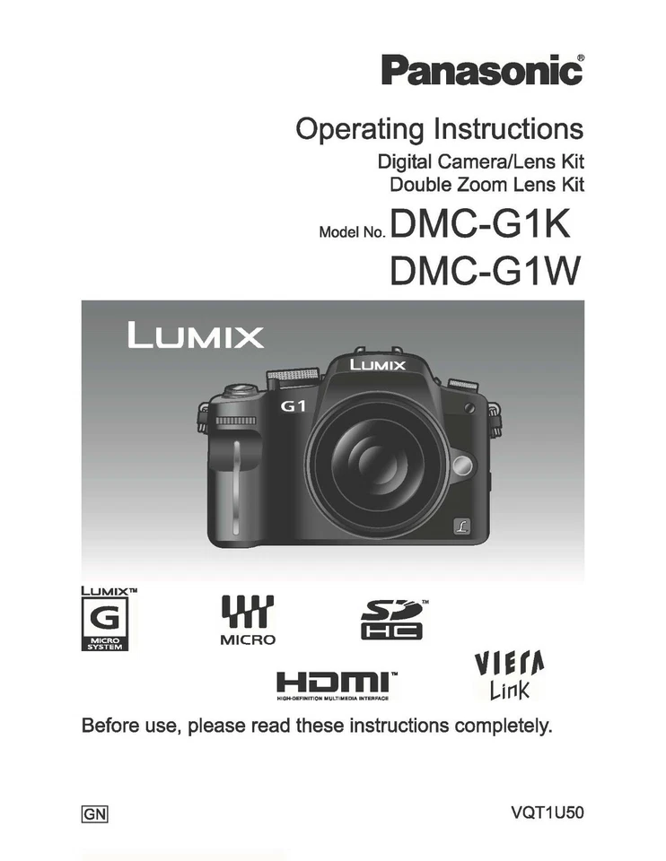 PANASONIC LUMIX DMC G1K/G1W MANUALE UTENTE ISTRUZIONI STAMPATE 160 PAGINE A5