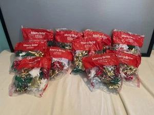 New Holidays Christmas Gift Wrapping Ribbon Bows 140 Bows Total (lot of 10) - Picture 1 of 7