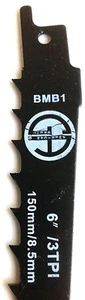 Reciprocating Saw Blade for WOOD 6" inch 3TPI HCS 10 Blades GA BMB1 - Picture 1 of 2