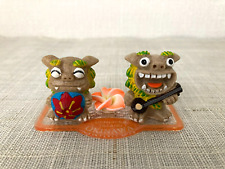 Traditional Okinawan Shisa Pair with Okinawan Dance Hat and Musical Instrument