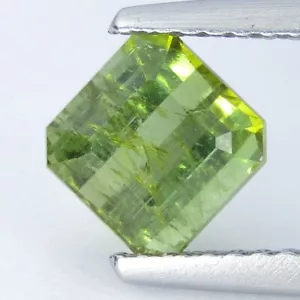 1.51Cts Luxury Look Natural -Green Tourmaline Square Cut Loose Gemstone - Picture 1 of 3
