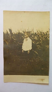 Foto antigua postal niño en campo de maíz principios de 1900 niños del maíz - Imagen 1 de 1