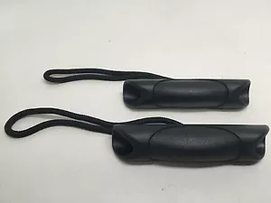 MARINE BOAT CANOE PAIR OF DURABLE BLACK PP TOGGLE KAYAK CARRYING HANDLE W CORD - Picture 1 of 4