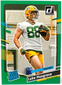 LUKE MUSGRAVE 2023 Donruss Football Green Press Proof Rated Rookie RC - Picture 1 of 2