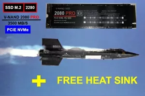 4TB 2TB 1TB VNAND SSD 2080 PRO PCIE Nvme M.2 3X4 2280 Gaming PC Laptop Only - Picture 1 of 19