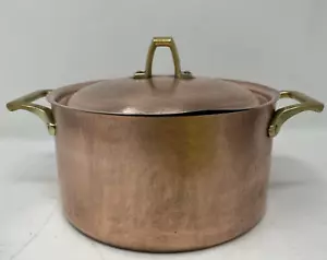 Paul Revere Limited Edition Copper 2 Quart Casserole Pan W/Lid Brass Handle - Picture 1 of 22