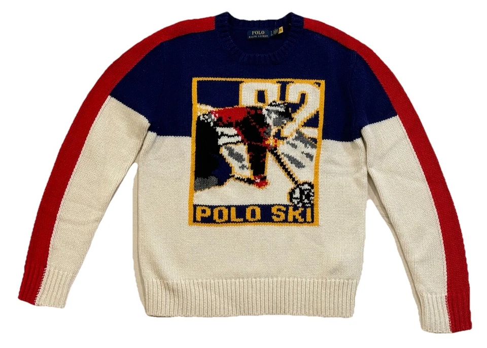Ralph Lauren Polo Ski 92 Wool Blend Knit Crewneck Sweater Men’s S