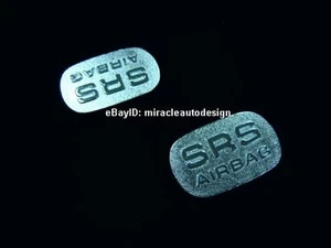 TWO PCS CHROME SRS BRASS BADGE SET FOR 1996-2004 MERCEDES BENZ R170 SLK-CLASS - Picture 1 of 2