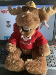 Stuffed Animal House 15" Happy Moose w/ Hat & Canada Sweater - Picture 1 of 5