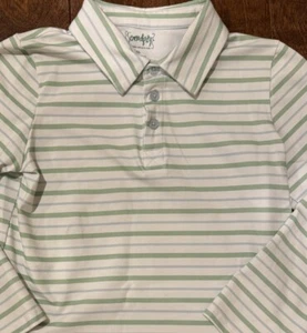 Serendipity By Shrimp & Grits Blue Green Long Sleeve Polo Shirt Boys XL - Picture 1 of 4