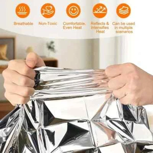 10 Thermal Mylar Blankets Reflective Emergency Survival Extra Large 51.2"x82.6" - Picture 1 of 15