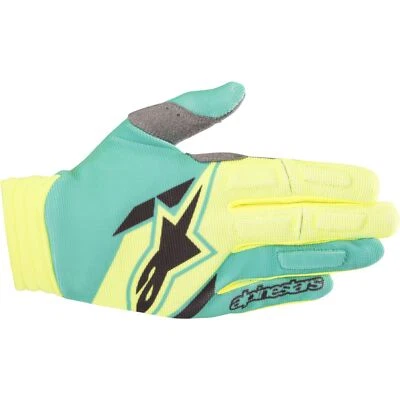 Alpinestars Aviator Gloves - Yellow/Teal - XL 3560318-578-xl - Image 1 of 4