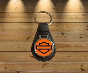 Harley-Davidson Leather Key Fob.... Key Ring / Tag. Motorcycle.   - Picture 1 of 3