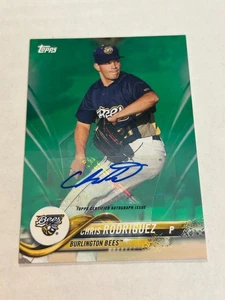 2018 TOPPS PRO DEBUT CHRIS RODRIGUEZ 85/99 GREEN FOIL AUTO ANGELS SP - Picture 1 of 2