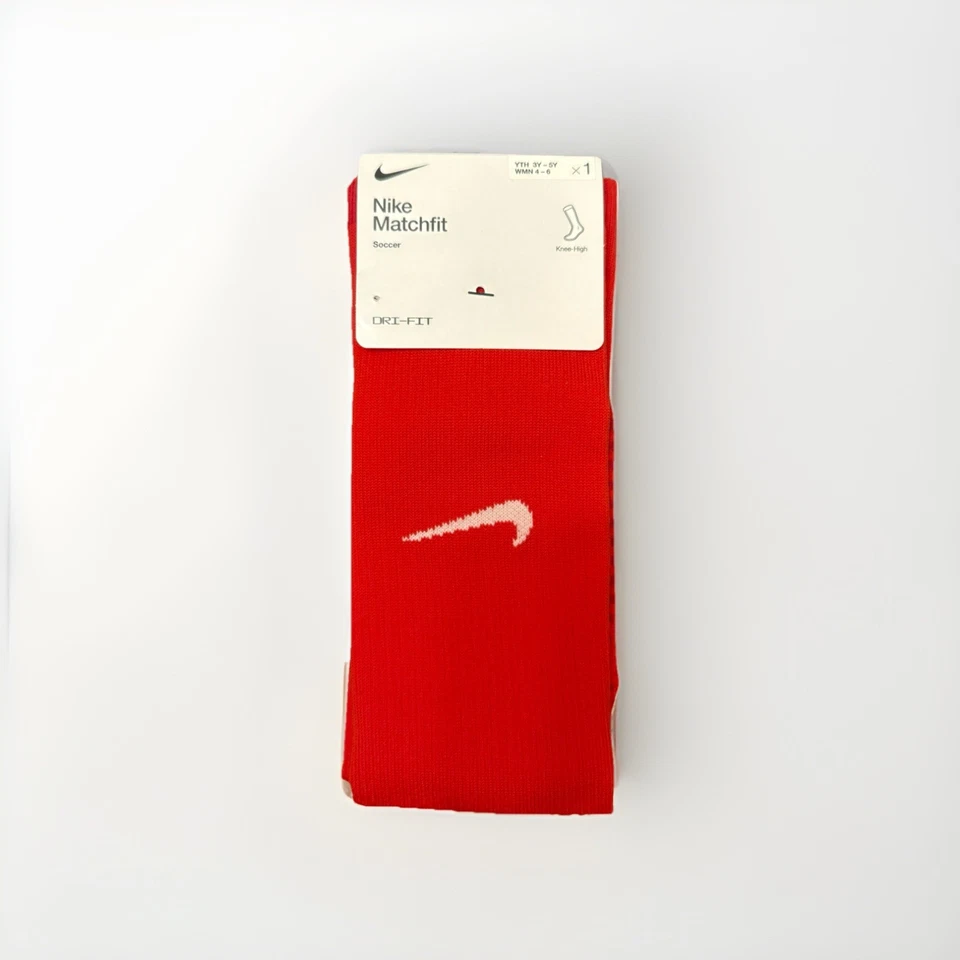 Nike 1-Pack Matchfit Knee High Soccer Red Socks For Women Size 4-6 - Image 1 of 1