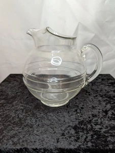 Vintage Art Deco Macbeth-Evans Klarglas geätzte Optik Kugel Eislippe Krug - Bild 1 von 5