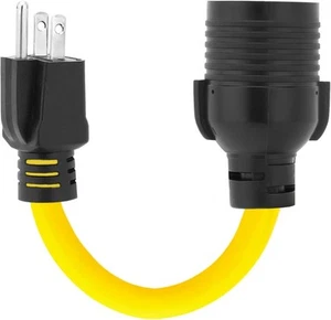 Nema 5-15P Male L14-30R Female Power Adapter Cord,Household Yellow+Black - Picture 1 of 4