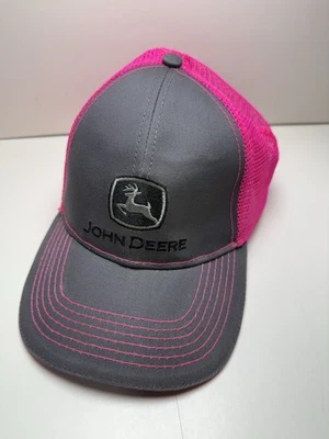 Sombrero John Deere Camionero Malla A Presión Ajustable Gris Rosa Caliente Foto 1 de 4