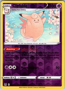 Clefable Reverse Holo 063/196 SWSH11: Lost Origin Rare - NM - Picture 1 of 2