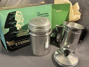 Olla abatible vintage nueva de café napolitano cuccuma con caja #6 Caffetteria Napoletana - Imagen 1 de 12